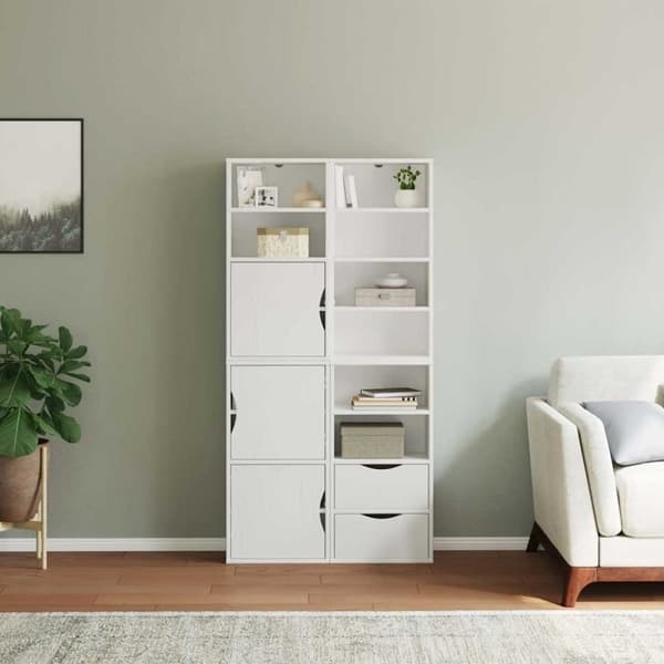 vidaXL sidekabinetter 4 stk ODDA 40x24x79 cm massivt fyrretræ hvid