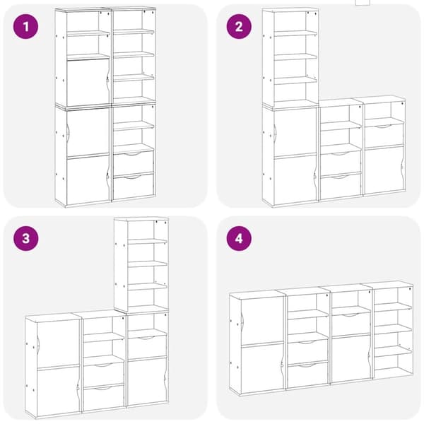 vidaXL sidekabinetter 4 stk ODDA 40x24x79 cm massivt fyrretræ hvid