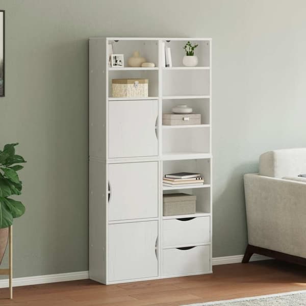 vidaXL sidekabinetter 4 stk ODDA 40x24x79 cm massivt fyrretræ hvid