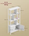 Miniatyrbillede 6 af 6: Bogreol, VASAGLE, 30x74x154,5 cm, Ahornhvid.