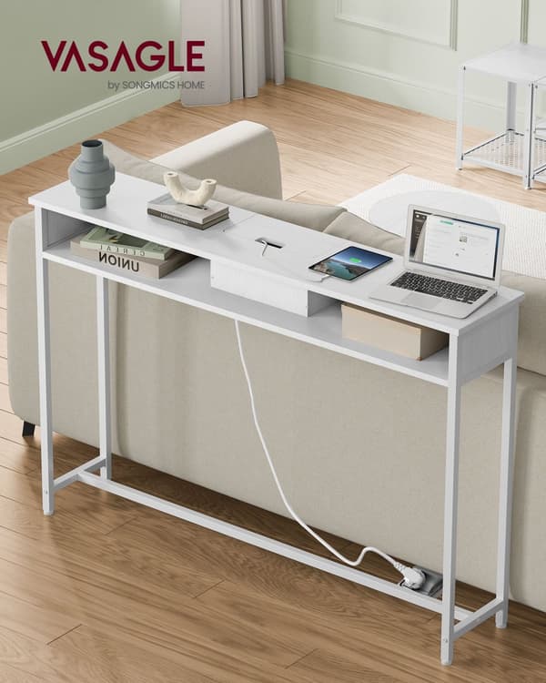 Konsolbord, VASAGLE, 120x81,1 cm, Sne Hvid.