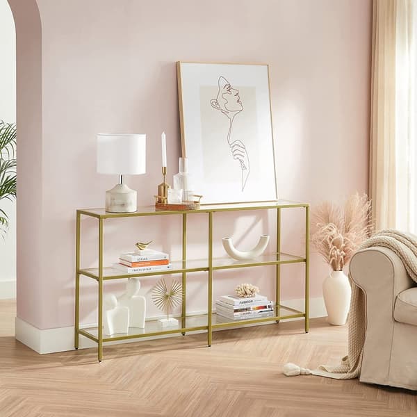 Konsolbord, VASAGLE, 130x30x73 cm, Guld