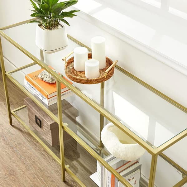 Konsolbord, VASAGLE, 130x30x73 cm, Guld