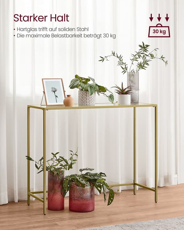 Konsolbord, VASAGLE, 20x100x80 cm, Lys Guld.