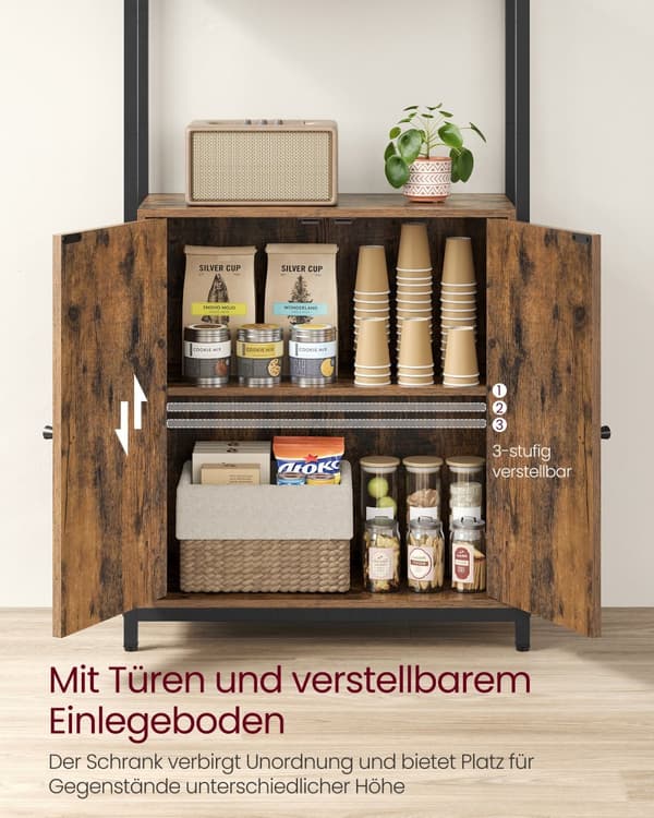 Bogreol, VASAGLE, 24 x 60 x 159,5 cm, Vintagebrun.