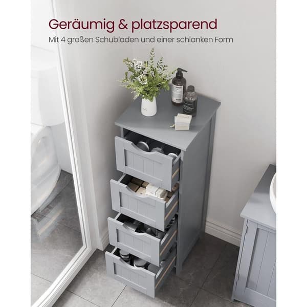 Badschrank, VASAGLE, 30x30x82 cm, Vit