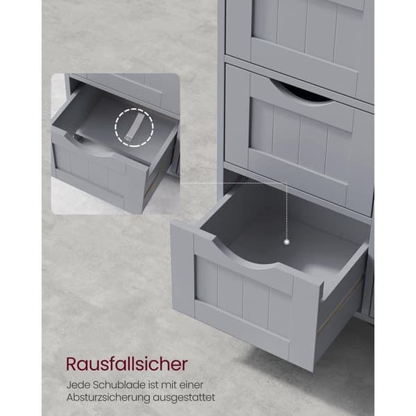 Badschrank, VASAGLE, 30x30x82 cm, Vit