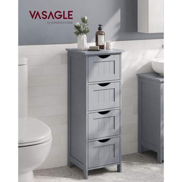Badschrank, VASAGLE, 30x30x82 cm, Vit