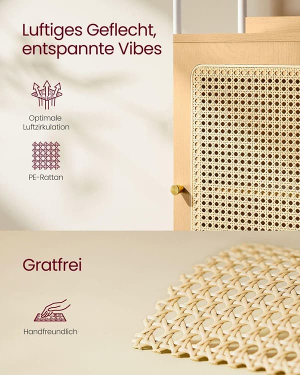 Bogreol, VASAGLE, 30x40x174.7 cm, Beige