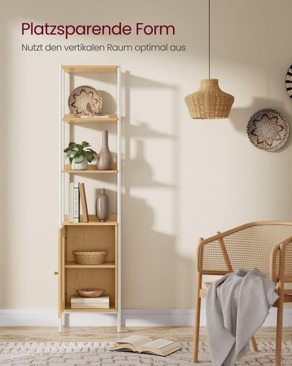 Bogreol, VASAGLE, 30x40x174.7 cm, Beige