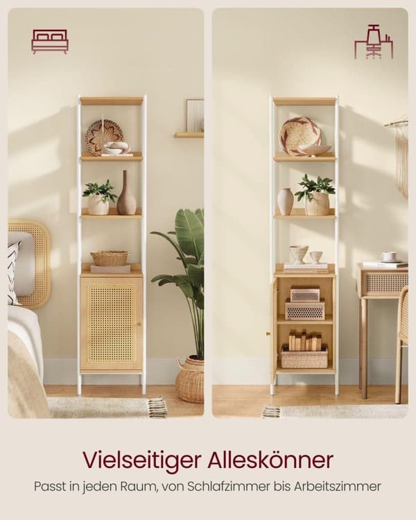 Bogreol, VASAGLE, 30x40x174.7 cm, Beige