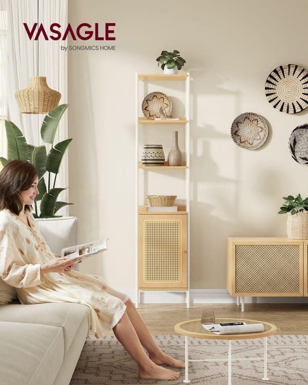 Bogreol, VASAGLE, 30x40x174.7 cm, Beige