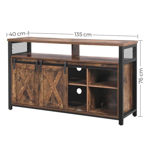 TV-bord, VASAGLE, 135x40 cm, Brun-Sort