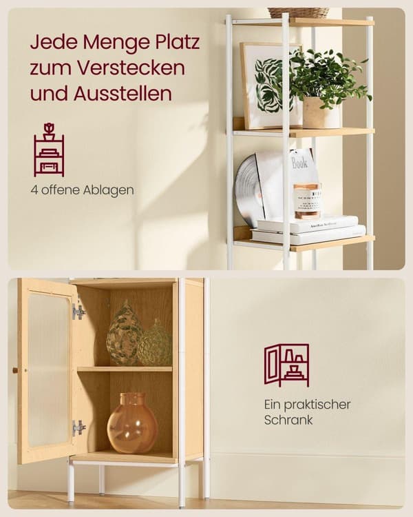 Bokhylla, VASAGLE, 30x40x174.7 cm, Beige