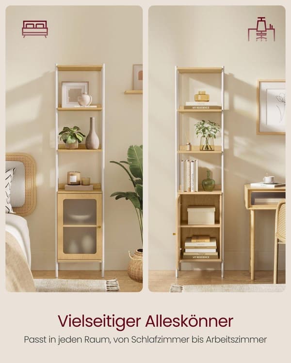 Bokhylla, VASAGLE, 30x40x174.7 cm, Beige