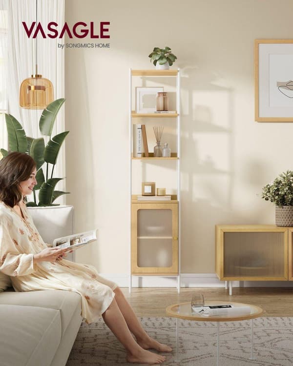 Bokhylla, VASAGLE, 30x40x174.7 cm, Beige