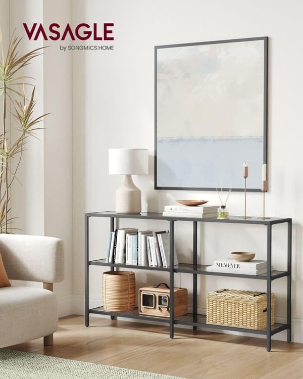 Konsolbord, VASAGLE, 130x30 cm, Sort