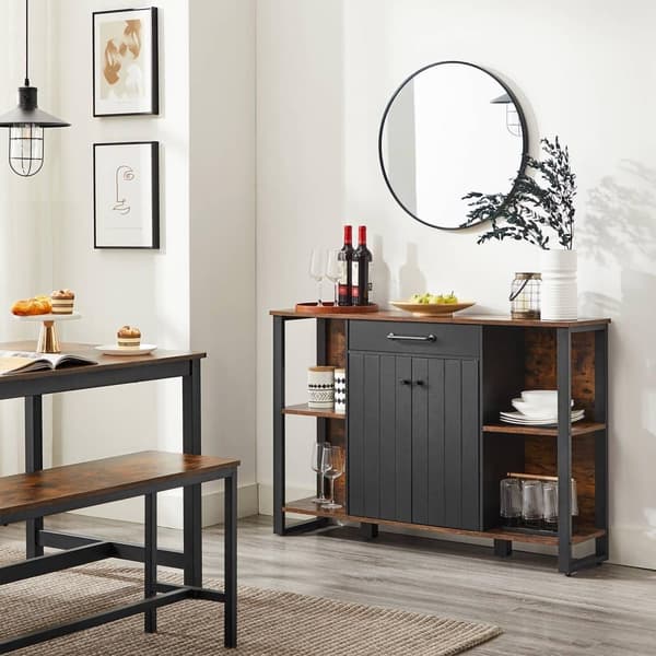 Sideboard, VASAGLE, 120x30x80 cm, Brun-Sort