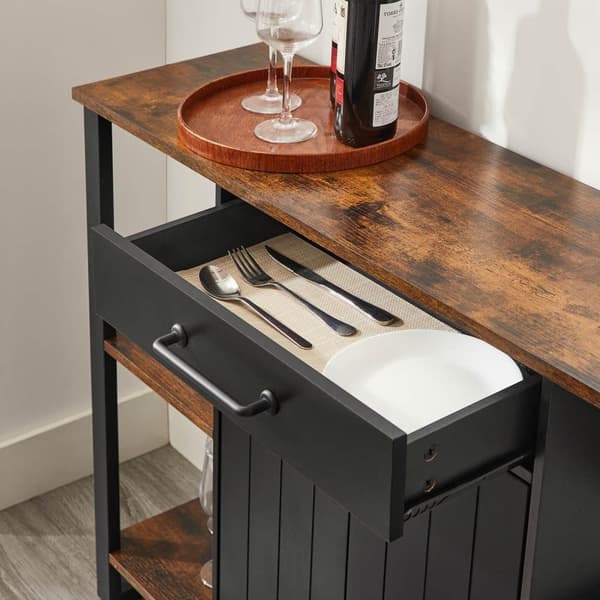Sideboard, VASAGLE, 120x30x80 cm, Brun-Sort