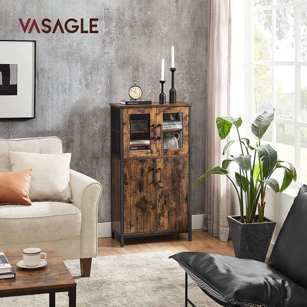 Sideboard, VASAGLE, 60x30x108 cm, Brun-Sort