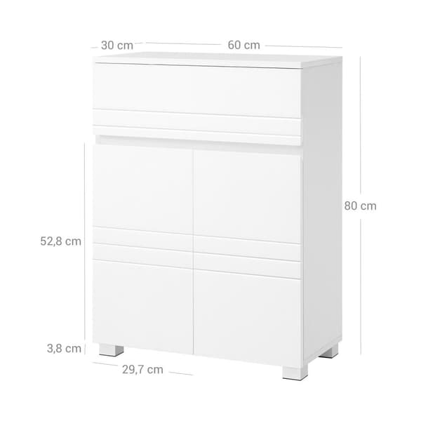 Skab, VASAGLE BBK140W01, 60x30x80 cm, Hvid