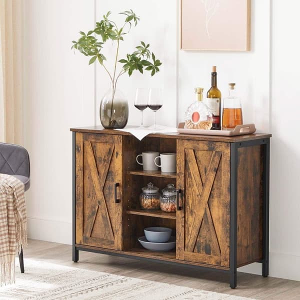 Sideboard, VASAGLE, 100x35x70 cm, Brun-Sort