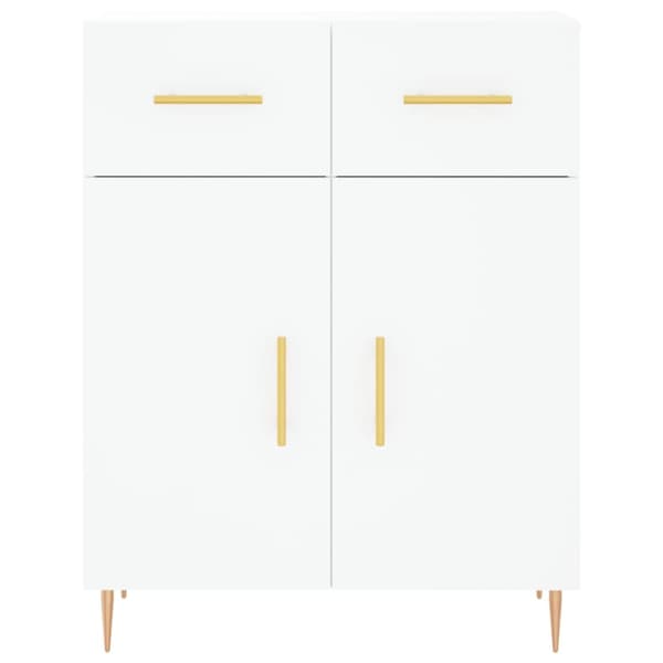 Högskåp vit 69,5x34x180 cm konstruerat trä