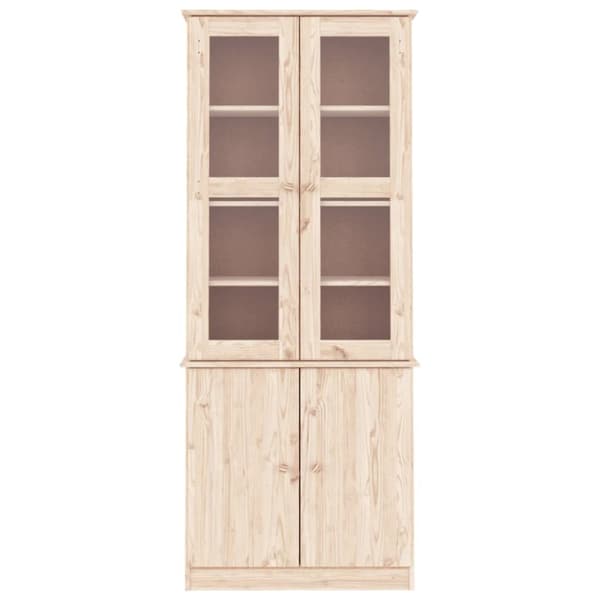 Vitrinskåp ALTA 77x35x186,5 cm massiv furu