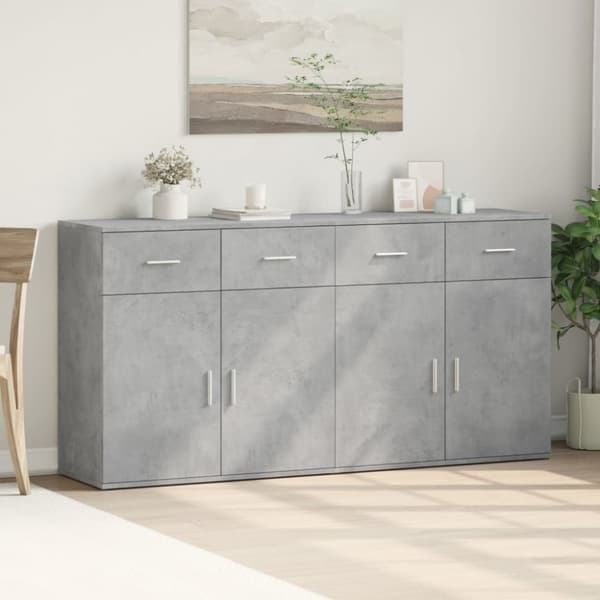 Skänkar 2 st betonggrå 79x38x80 cm konstruerat trä