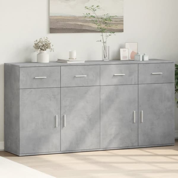 Skänkar 2 st betonggrå 79x38x80 cm konstruerat trä