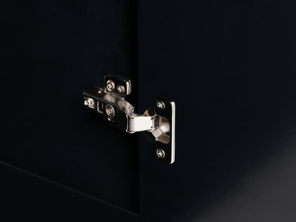 Skænk Sort MDF 4-dørs skab Opbevaring Moderne minimalistisk design Opbevaring i stuen