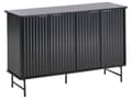 Miniatyrbillede 1 af 11: Skænk Sort MDF 4-dørs skab Opbevaring Moderne minimalistisk design Opbevaring i stuen