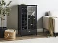 Miniatyrbillede 2 af 10: Skænk mørkt træ med glasfronter 2 dørhylder Vinreol Glasholder Traditionel skænk entre