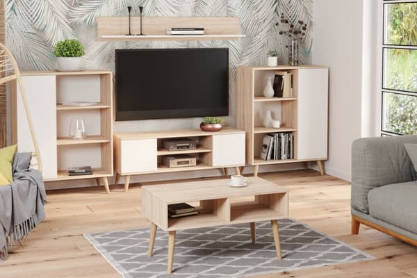Reol Fondi sonoma eg - hvid, skandinavisk