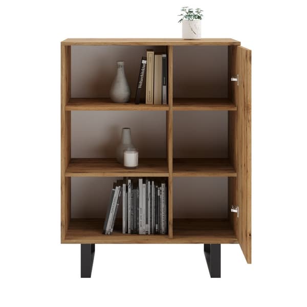 Fondi skab egetræ craft gold - sort, loft stil