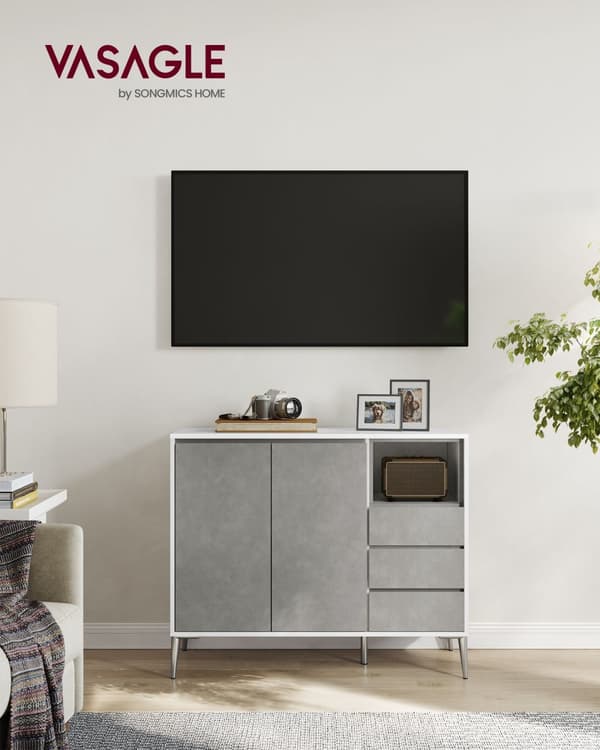 Sidobord, VASAGLE, 40x103,5x85 cm, Vit