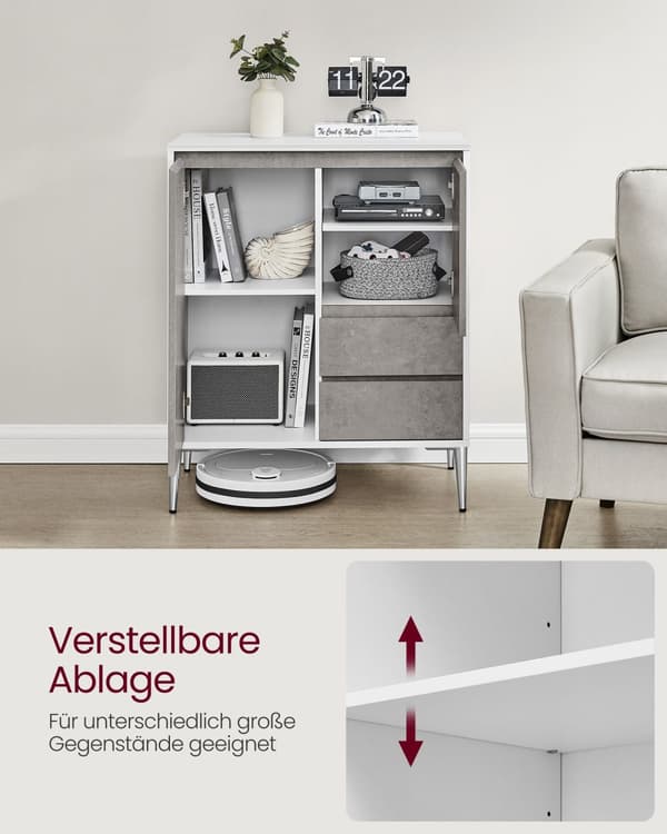 Sidobord, VASAGLE, 40x70x85 cm, Betonggrå