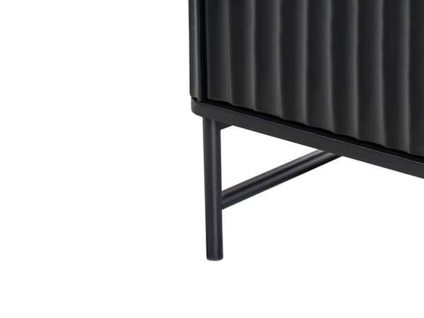 Skjenk Svart MDF 4-dørs Skap Oppbevaring Moderne Minimalistisk Design Oppbevaring i Stue