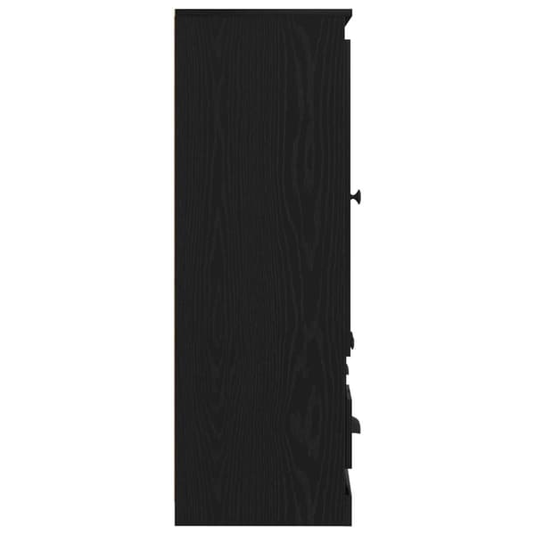 Högskåp Svart Ek 132x35,5x103,5 cm Konstruerat Trä