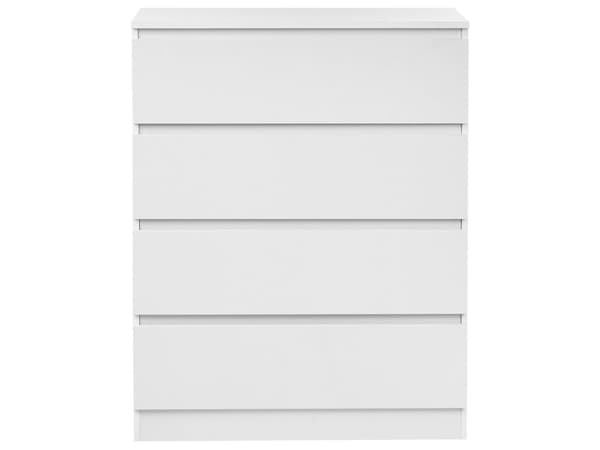 Hvid 4-skuffers kommode til stue, gang, linnedskab til soveværelse 100 x 80 cm Skandinavisk stil