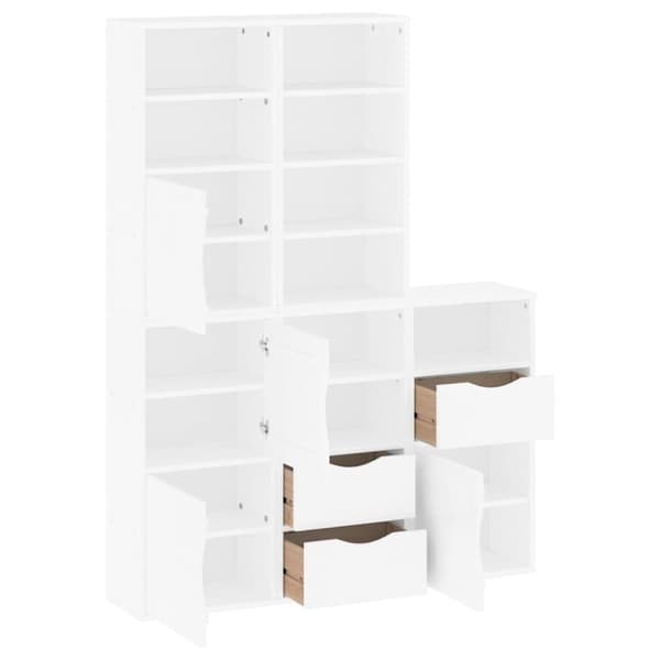 Sidoskåp 5 st "ODDA" vit 40x24x79 cm massivt trä furu