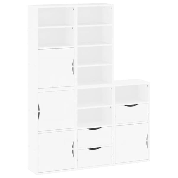 Sidoskåp 5 st "ODDA" vit 40x24x79 cm massivt trä furu