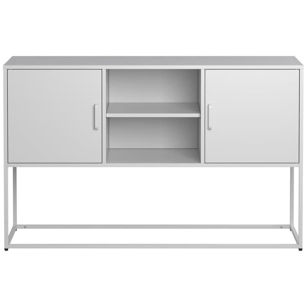 Hvid metalskænk, buffet og skab – robust konstruktion i stilfuld hvid, H 75 cm × B 120 cm × T 40 cm