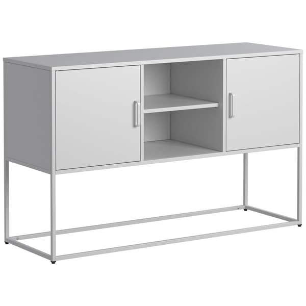 Hvid metalskænk, buffet og skab – robust konstruktion i stilfuld hvid, H 75 cm × B 120 cm × T 40 cm