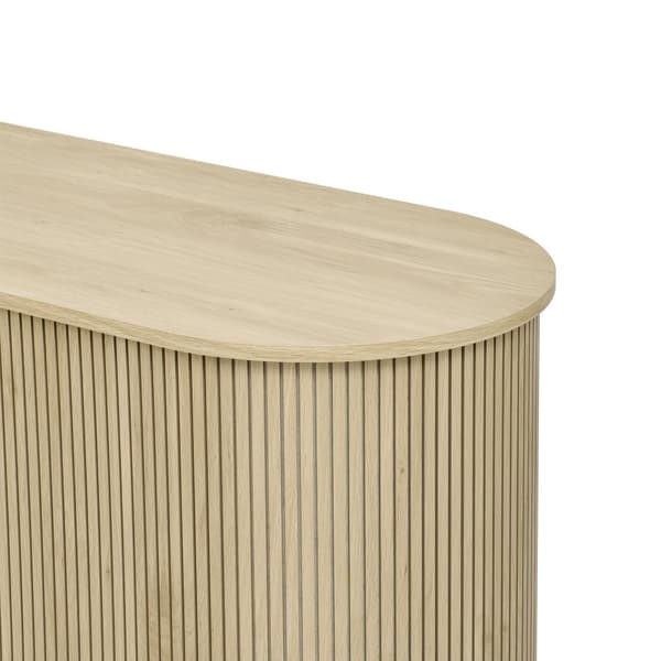 Buffet 138x43x75 cm - 2 liukuovella - männyn jalat - säädettävillä hyllyillä - vaalea luonnonpuu