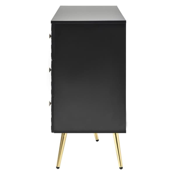 Moderne buffet 120x40x80 cm - med 6 skuffer - Spånplade - Sort