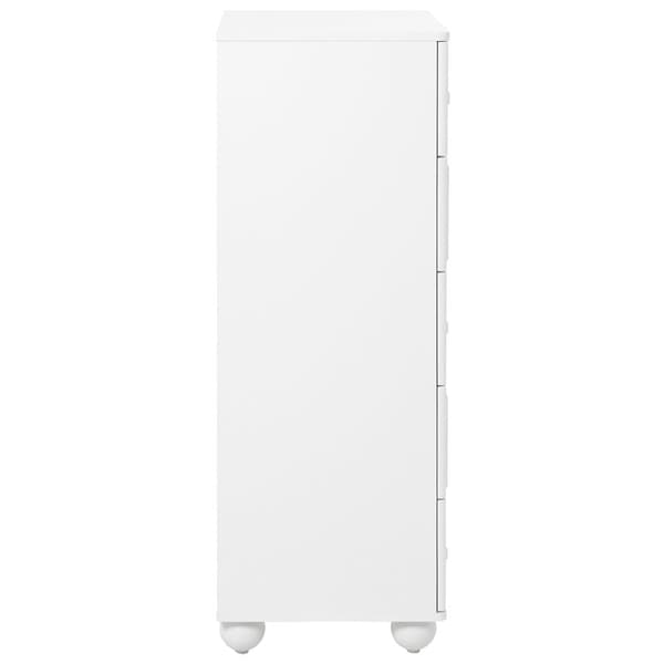 Kommode 60x40x109 cm - med 5 skuffer - Stor opbevaringsplads - Spånplade - Hvid