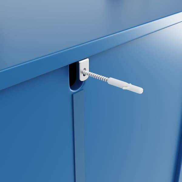 Modern Skænk - 4 låger, lodrette striber - MDF - Blå