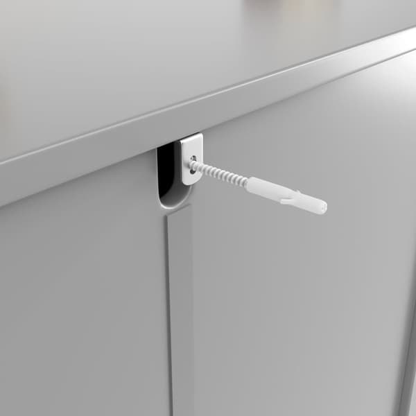 Modern skænk - 4 låger, lodrette striber - MDF - grå