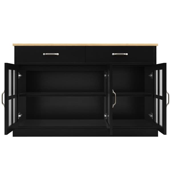 Moderne buffetskab - 2 skuffer, 3 låger - MDF - sort